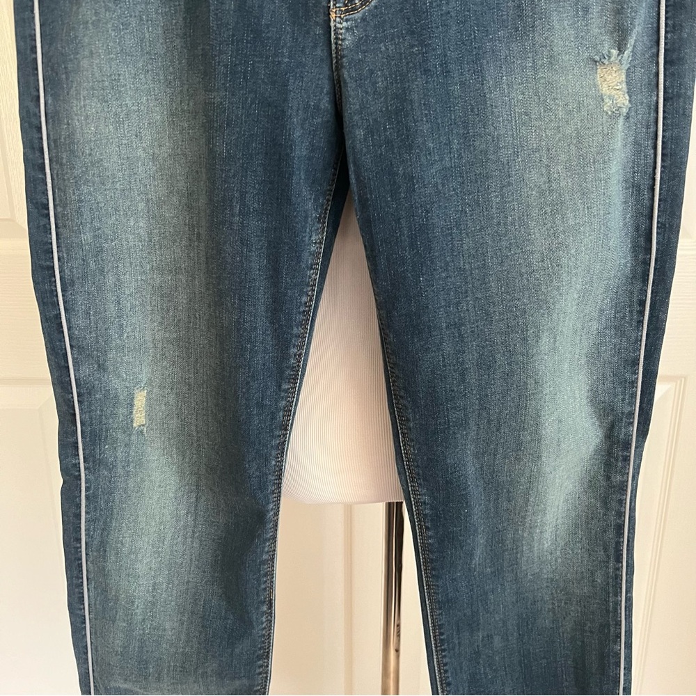 Hudson Dakota Piped Detail Super Skinny Denim Jeans Womens Sz 32 - Picture 3 of 16
